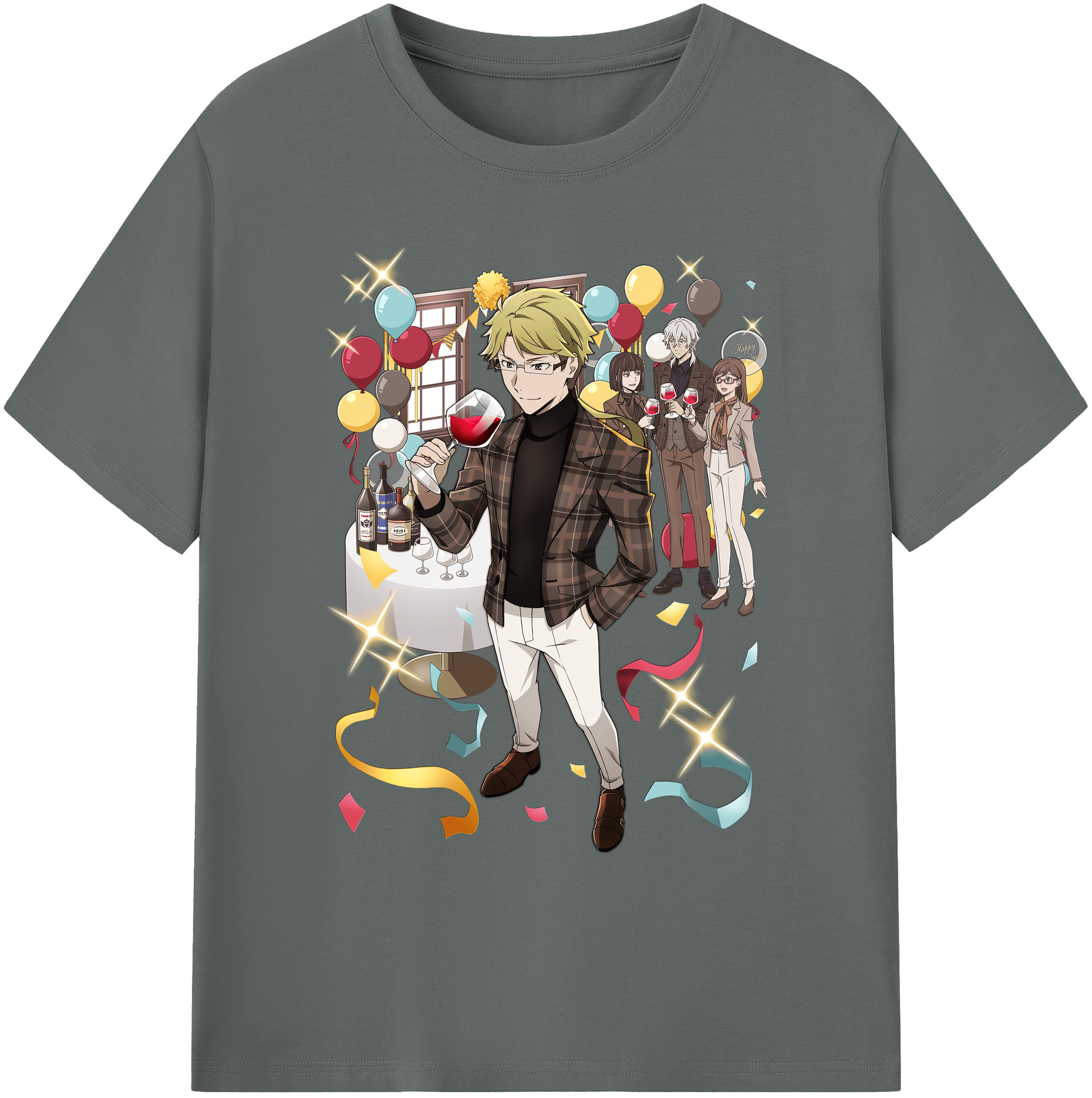 （画像用） 文豪ストレイドッグス Bungo Stray Dogs 綿100％ メンズ半袖Tシャツ｜肌触りやわらか＆通気性